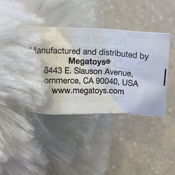 MEGA TOYS WHITE PINK BUNNY RABBIT PLUSH STUFFED ANIMAL POLKA DOT RIBBON TOY 12” - Picture 8 of 8